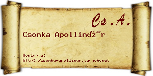 Csonka Apollinár névjegykártya